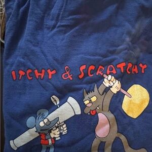 Blue Itchy & Scratchy Graphic Tee xl rare vintage